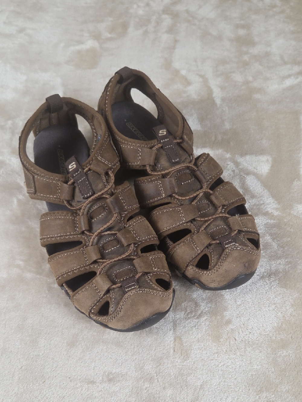 Skechers Brown Closed-Toe Multi-Strap Sandals